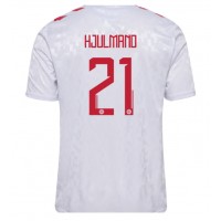 Denmark Morten Hjulmand #21 Replica Away Shirt Euro 2024 Short Sleeve